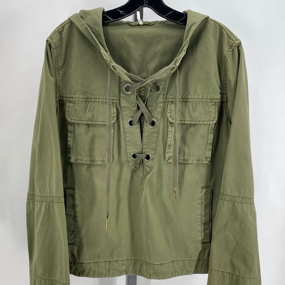 Free People Jackets & Blazers - Free People olive green lace up jacket